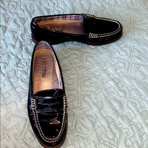 Black Sperry Patent Loafers